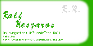 rolf meszaros business card